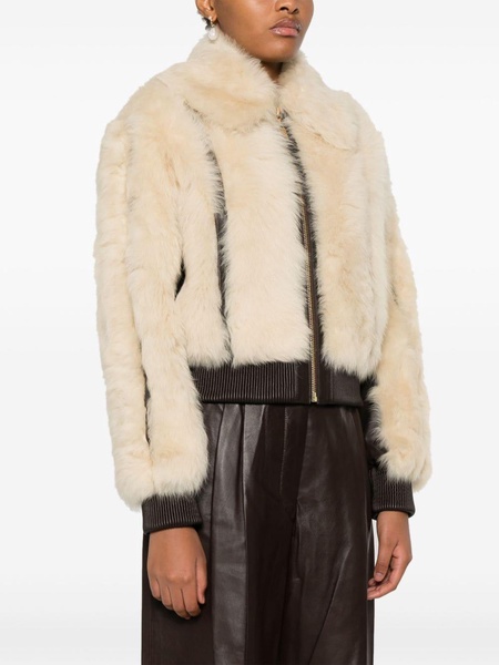 shearling zip-up jacket