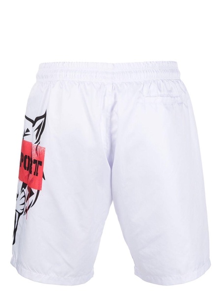 tiger-print swim shorts