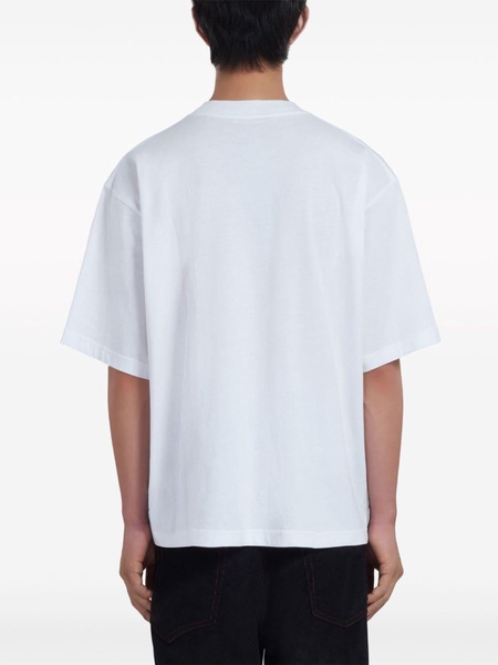 White Logo-Print Cotton T-Shirt