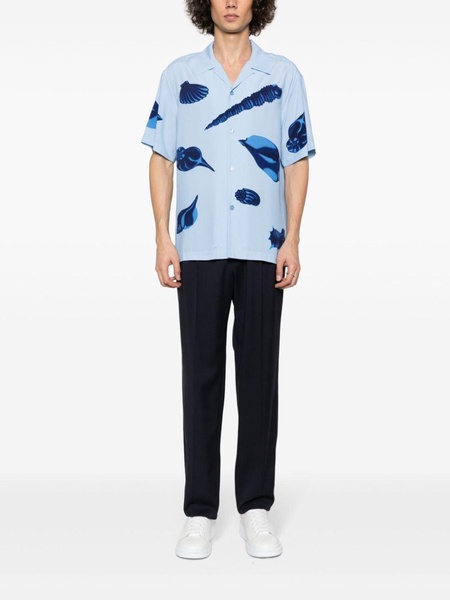 graphic-print notched-collar shirt 