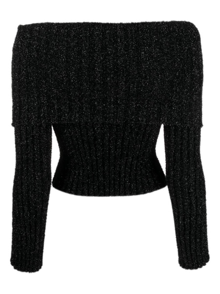 ribbed cut-out cropped jumper