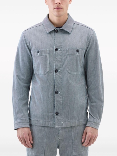 stripe-print cotton overshirt