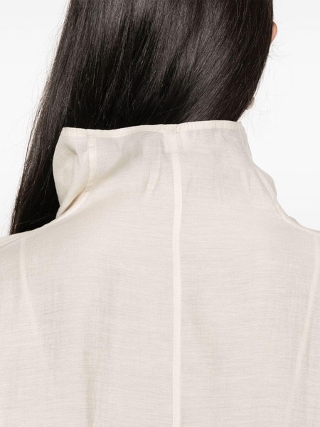 funnel-neck organza blouse 