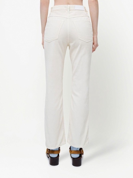 flared cropped corduroy trousers