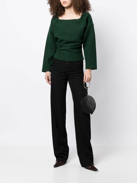 high-waisted wool trousers