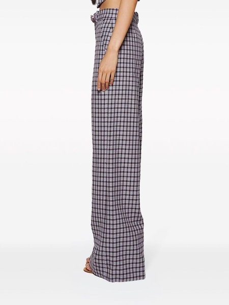 checked wide-leg trousers 