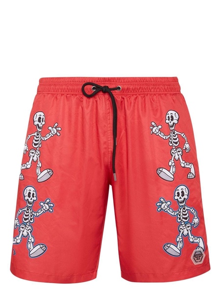 skeleton-print swim shorts