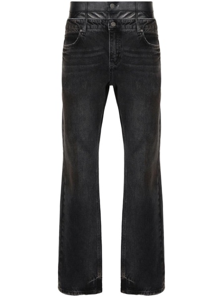 high-rise straight-leg jeans