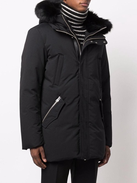 Edward logo-print faux fur-trim padded jacket