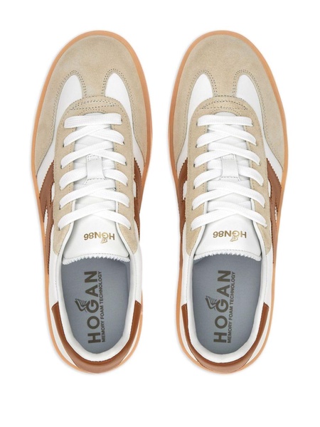 Cool panelled leather sneakers