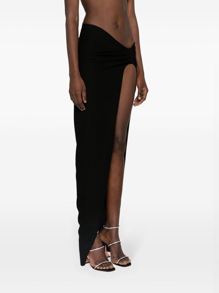 Black Asymmetric Maxi Skirt