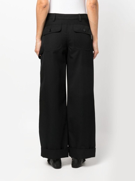 virgin wool-blend wide-leg trousers