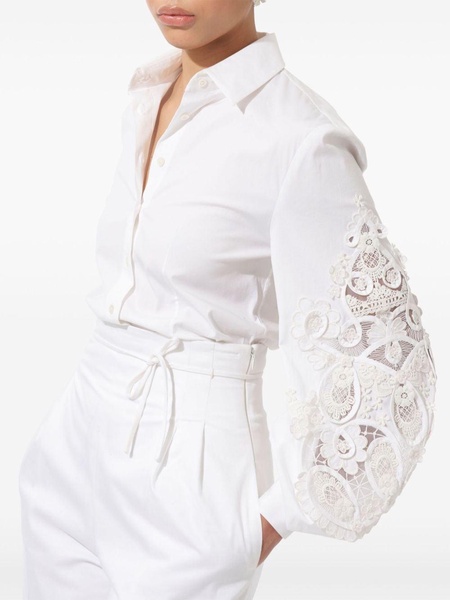 guipure-lace cotton shirt