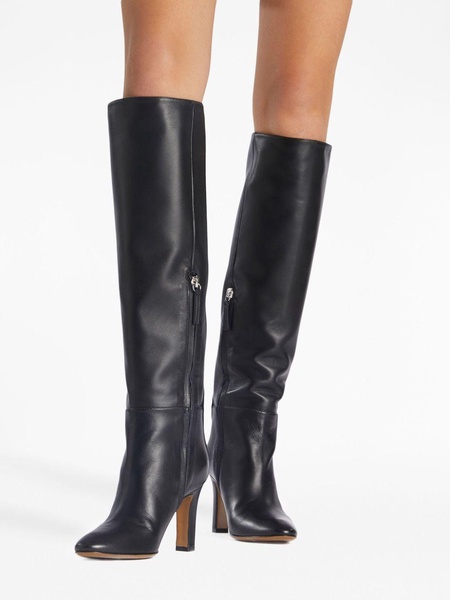 105mm almond-toe leather boots 