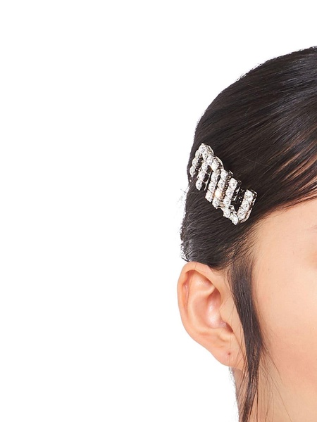 crystal-embellished logo hair clip