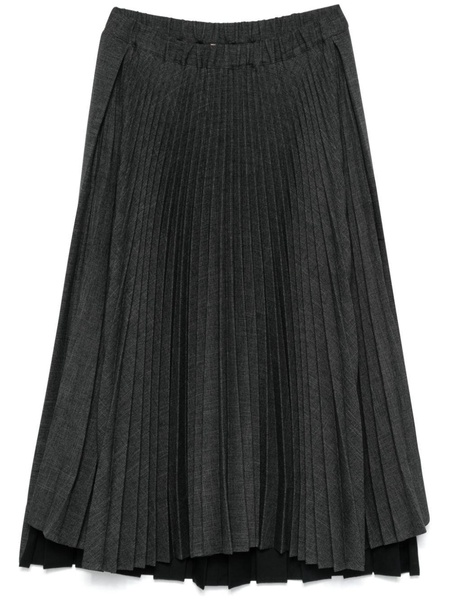 pleated midi skirt