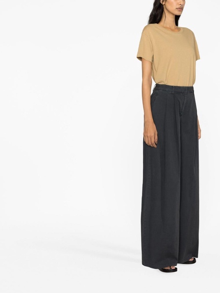 high-waist wide-leg trousers