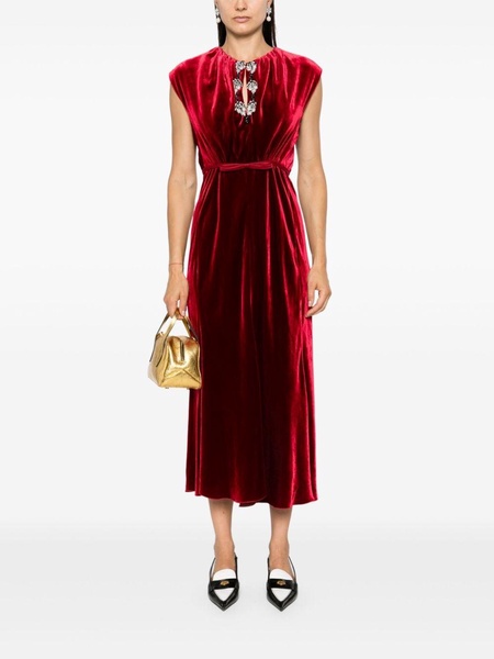 velvet midi dress