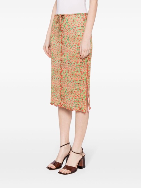 Joa floral ribbed skirt