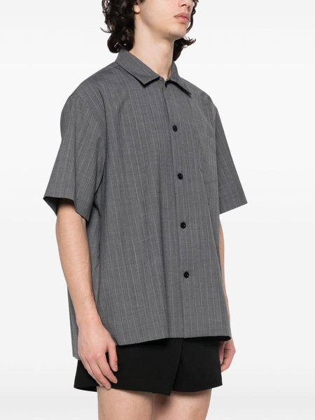 pleat-detail pinstripe shirt