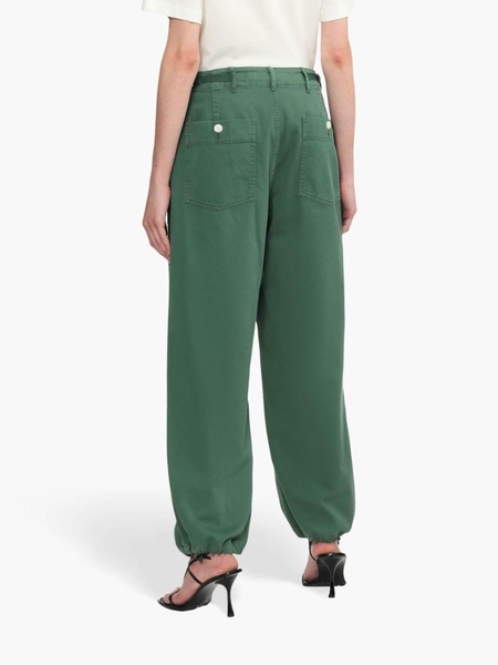 elasticated ankles tapered trousers