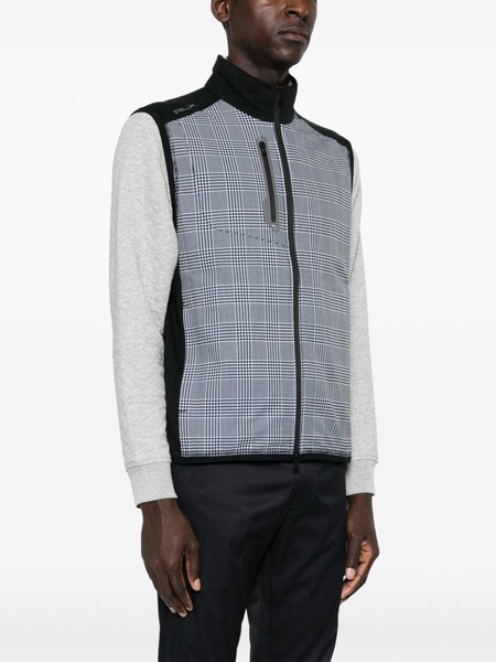 logo-print houndstooth gilet