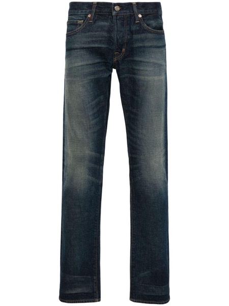 mid-rise slim-fit jeans