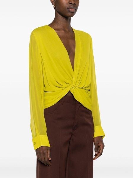 Springs silk twist-front blouse