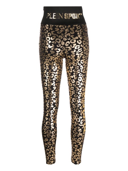 leopard-print cotton leggings