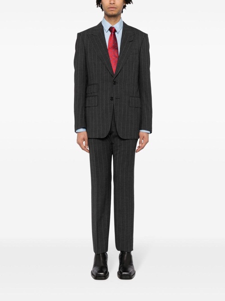 tailored single-breasted wool suit