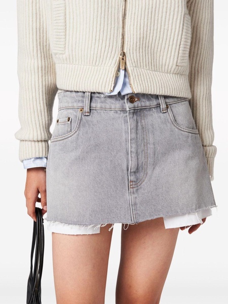 logo-embroidered denim miniskirt