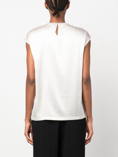 round-neck silk-blend tank top