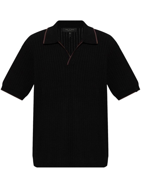 Harbor pointelle-knit polo shirt