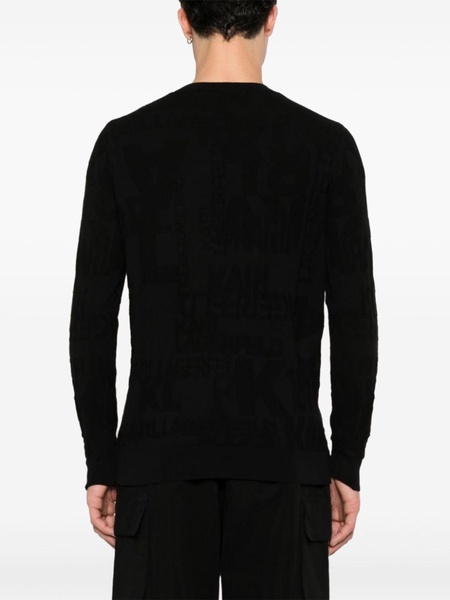 jacquard-logo cotton jumper 