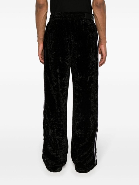 crushed velvet track pants