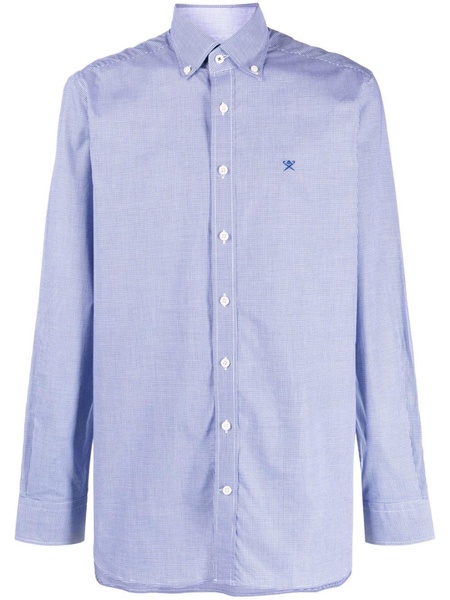 gingham check-pattern cotton shirt