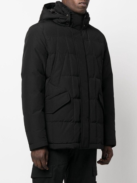 hooded feather down coat