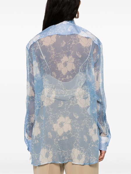 floral silk shirt