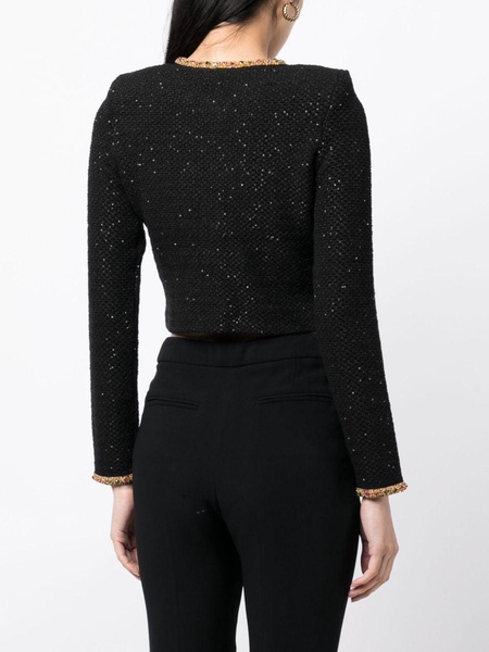 bead-embellished cropped cardigan