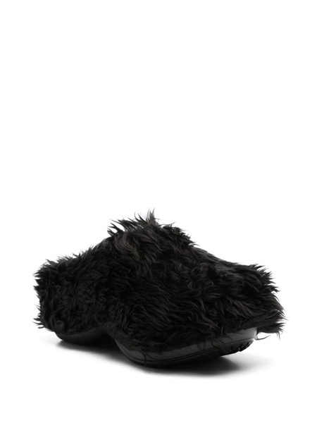 x Crocs faux fur slides