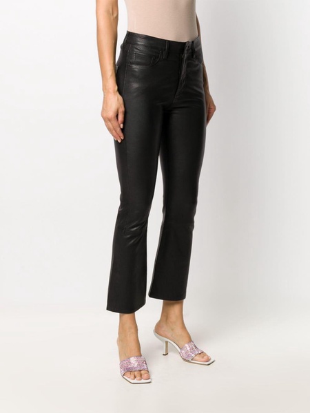 faux-leather trousers