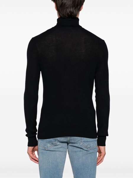 ribbed-knit roll-neck jumper