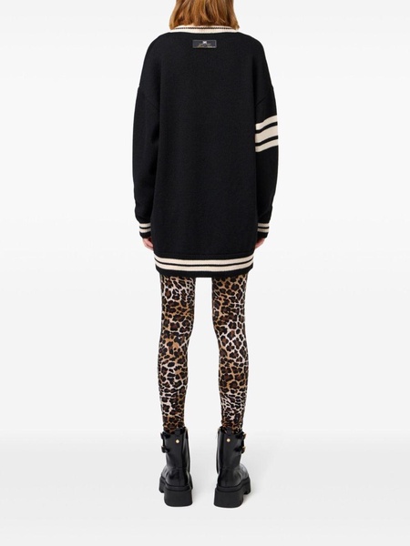 jacquard logo wool jumper dress