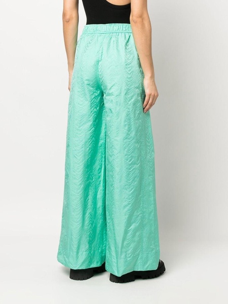 creased wide-leg track pants