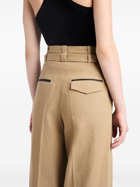 Dana wide-leg cotton-linen trousers