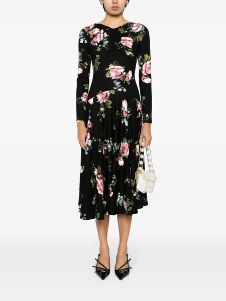 floral-print midi dress