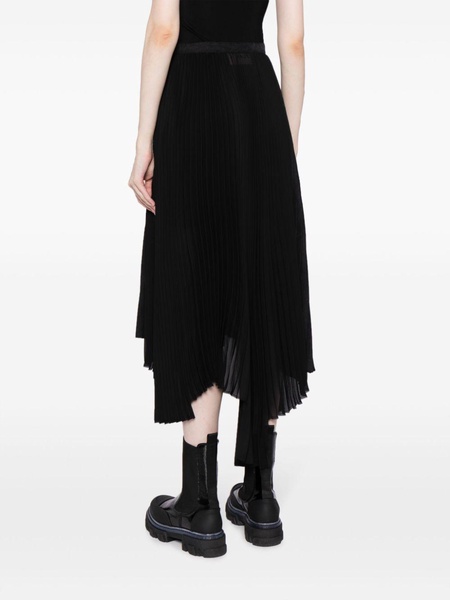 pleated handkerchief-hem skirt