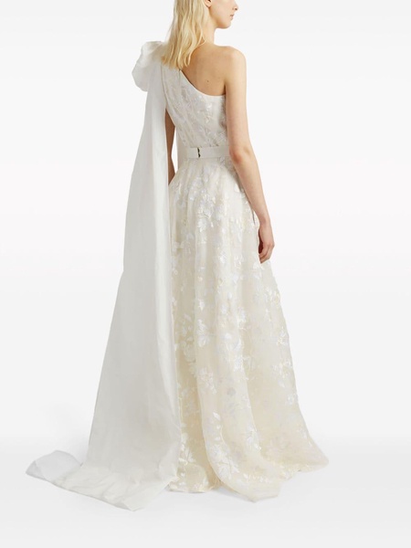 Hanne one-shoulder embroidered gown