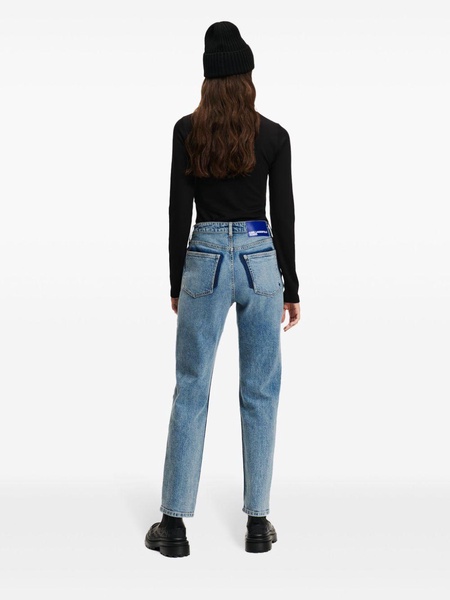 high-rise tapered jeans