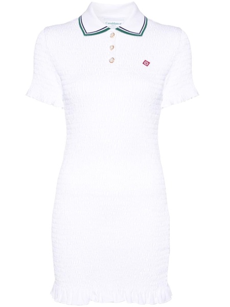 shirred polo minidress